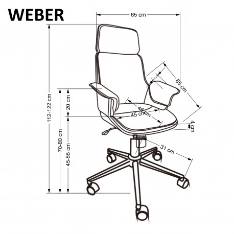 WEBER stol, Valnød / Sort