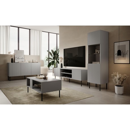 ASENSIO KM-1 Kommode 150cm - LysGrå / Sort