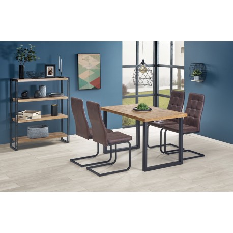 HORUS Spisebord 126cm kan udvides til 206cm - Lys Eg, Sort Stål