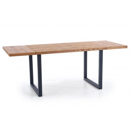 HORUS Spisebord 126cm kan udvides til 206cm - Lys Eg, Sort Stål