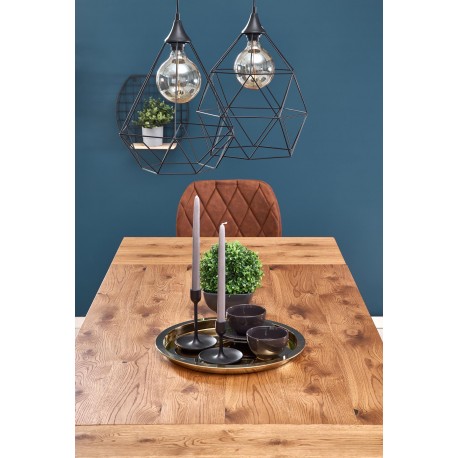 HORUS Spisebord 126cm kan udvides til 206cm - Lys Eg, Sort Stål