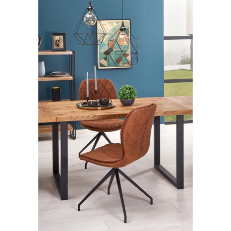 HORUS Spisebord 126cm kan udvides til 206cm - Lys Eg, Sort Stål