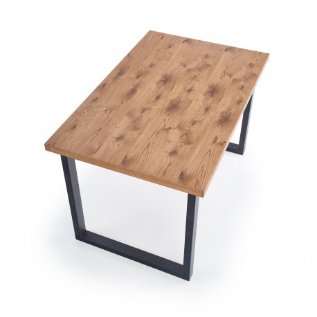 HORUS Spisebord 126cm kan udvides til 206cm - Lys Eg, Sort Stål