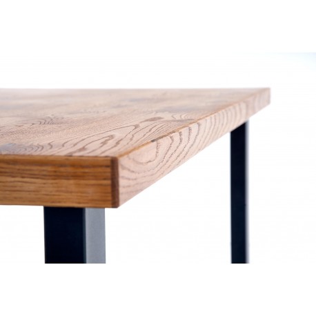 HORUS Spisebord 126cm kan udvides til 206cm - Lys Eg, Sort Stål