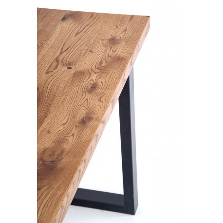 HORUS Spisebord 126cm kan udvides til 206cm - Lys Eg, Sort Stål
