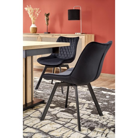 LAMELLO Spisebord med udtræk 130cm kan udvides til 180cm - håndværkseg / Sort