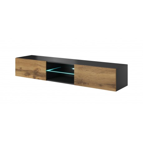 LIVO RTV-180W hængende TV-stand, - antracit/votan eg
