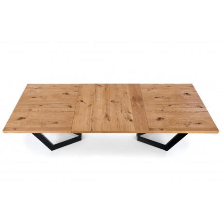 MASSIVE Spisebord 160cm kan udvides til 340cm - lys eg / Sort