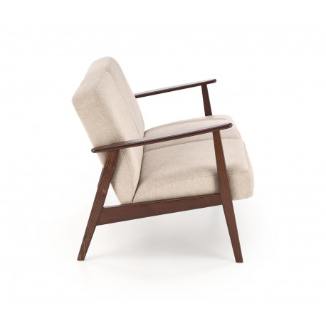 MILANO 2S sofa, Beige CASTEL#15 / mørk Valnød