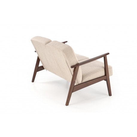 MILANO 2S sofa, Beige CASTEL#15 / mørk Valnød