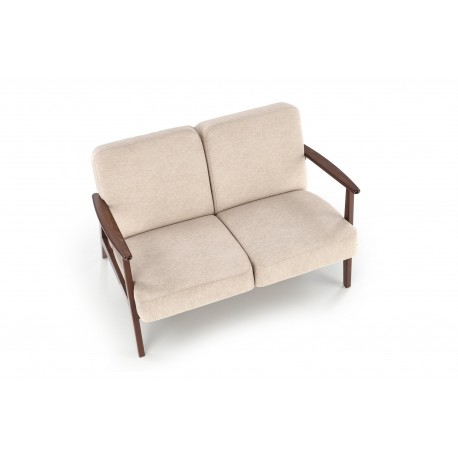 MILANO 2S sofa, Beige CASTEL#15 / mørk Valnød