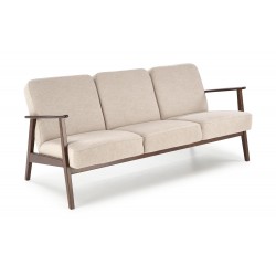 MILANO 3S sofa, Beige CASTEL#15 / mørk Valnød