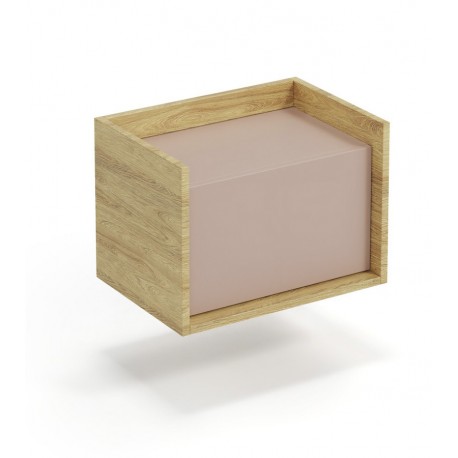 MOBIUS lavt skab 1D - hikora eg/Hvid