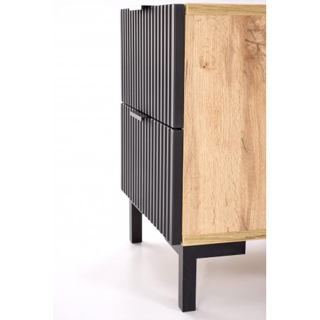 NELA sengebord, håndværk eg - Sort