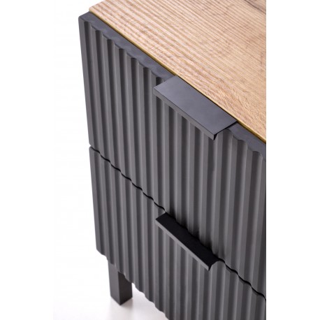 NELA sengebord, håndværk eg - Sort