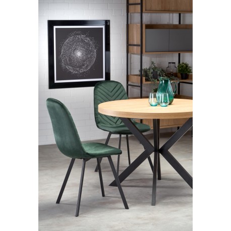 PERONI Ovalt spisebord med udtræk 100cm udvides til 250cm - Gylden eg/Sort