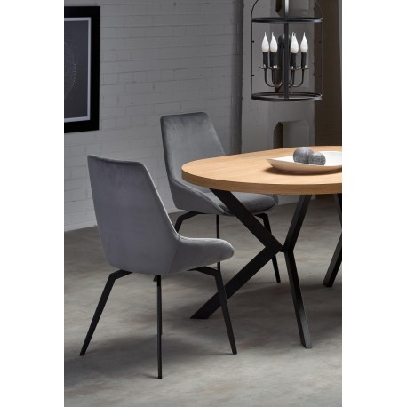 PERONI Ovalt spisebord med udtræk 100cm udvides til 250cm - Gylden eg/Sort