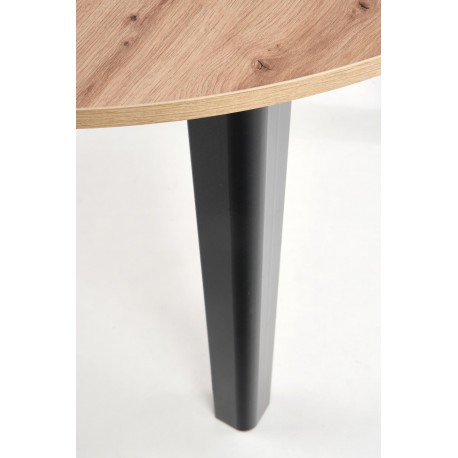 RINGO Rundt Spisebord med udtræk 102cm udvides til 142cm - Sanoma / Sort