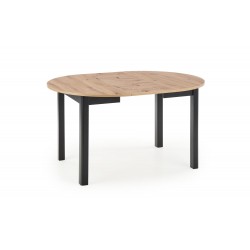 RINGO Rundt Spisebord med udtræk 102cm udvides til 142cm - Sanoma / Sort