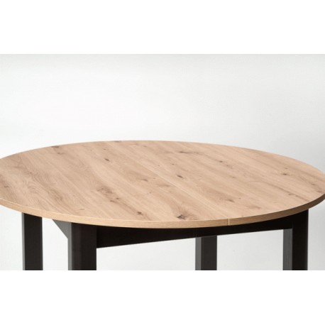 RINGO Rundt Spisebord med udtræk 102cm udvides til 142cm - Sanoma / Sort