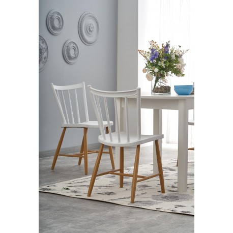 RINGO Ovalt Spisebord med udtræk 102cm udvides til 142cm - Hvid