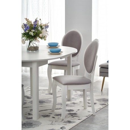 RINGO Ovalt Spisebord med udtræk 102cm udvides til 142cm - Hvid