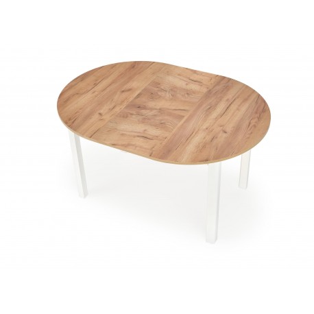 RINGO Ovalt spisebord med udtræk 102cm udvides til 142cm - Håndværks eg / Hvid