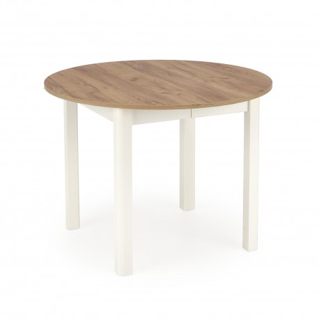 RINGO Ovalt spisebord med udtræk 102cm udvides til 142cm - Håndværks eg / Hvid