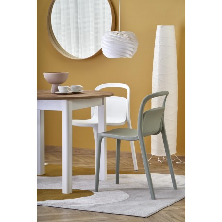 RINGO Ovalt spisebord med udtræk 102cm udvides til 142cm - Håndværks eg / Hvid