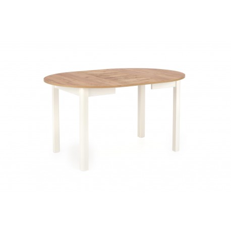 RINGO Ovalt spisebord med udtræk 102cm udvides til 142cm - Håndværks eg / Hvid