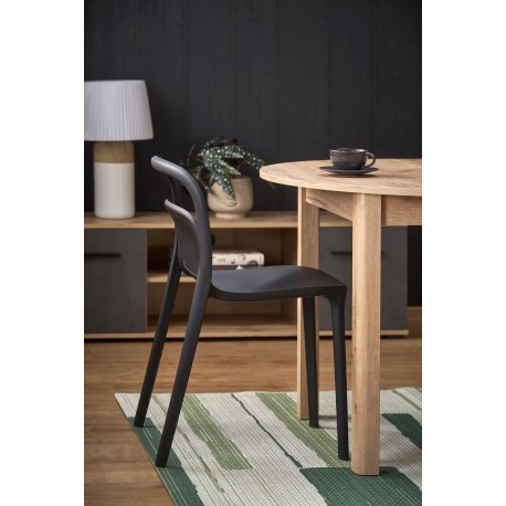 RINGO Rundt Spisebord med udtræk 102cm udvides til 142cm - Håndværk eg / håndværk eg