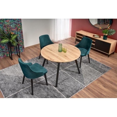 RUBEN Rundt spisebord med udræk 102cm udvides til 142cm - Håndværksegetræ