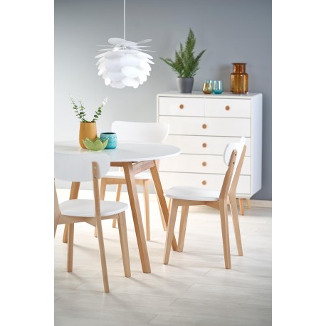 RUBEN Rundt spisebord med udræk 102cm udvides til 142cm - Hvid