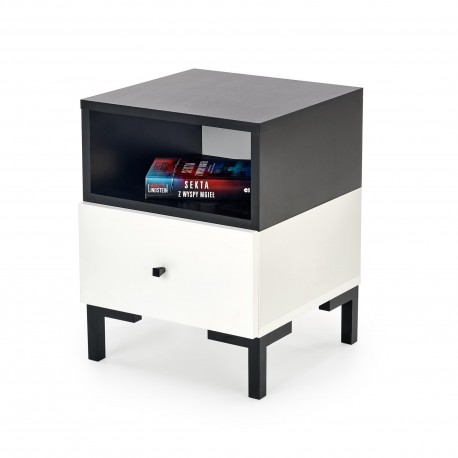 SILVIA natbord, Hvid - Sort