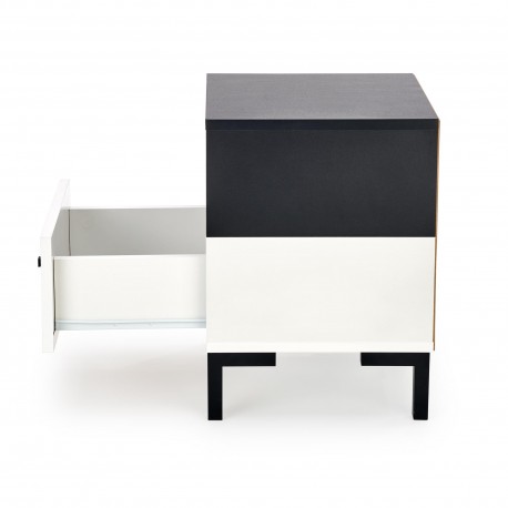 SILVIA natbord, Hvid - Sort