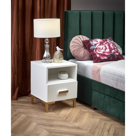 SILVIA natbord, Hvid - guld