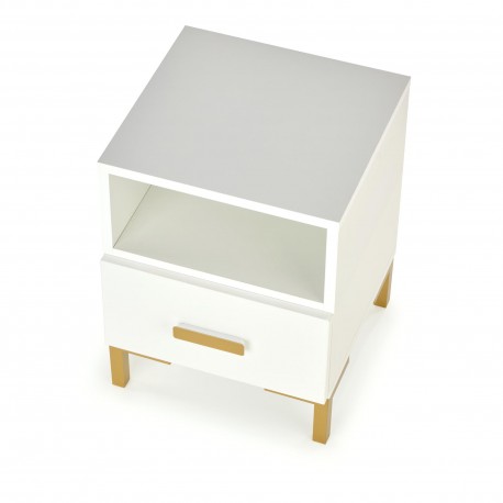 SILVIA natbord, Hvid - guld