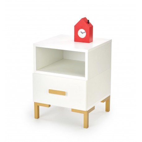 SILVIA natbord, Hvid - guld