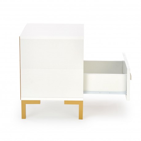 SILVIA natbord, Hvid - guld