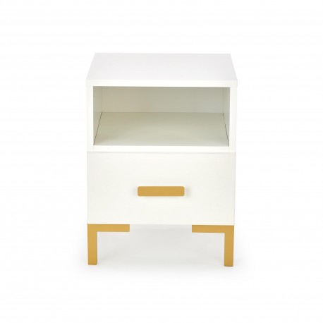 SILVIA natbord, Hvid - guld