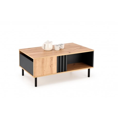 SONIA sofabord 100 x 60 cm - Håndværkseg / Sort