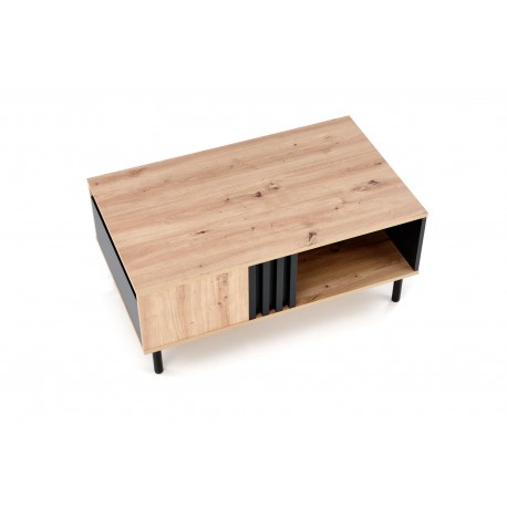 SONIA sofabord 100 x 60 cm - Håndværkseg / Sort