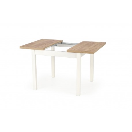 TIAGO SQUARE Spisebord med udtræk 90cm udvides til 125cm - Craft eg / Hvid