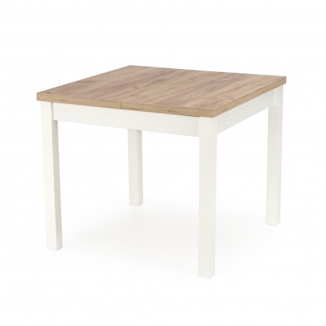 TIAGO SQUARE Spisebord med udtræk 90cm udvides til 125cm - Craft eg / Hvid