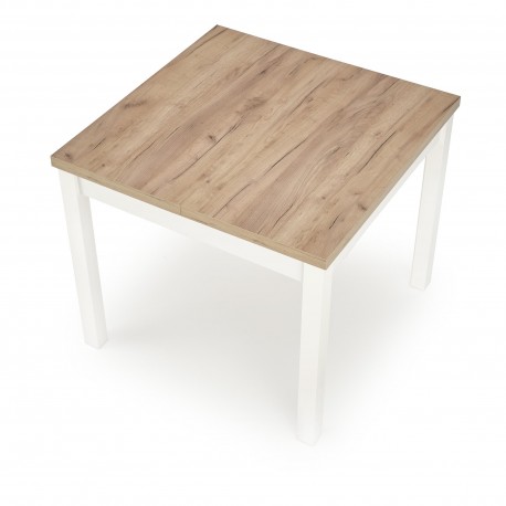 TIAGO SQUARE Spisebord med udtræk 90cm udvides til 125cm - Craft eg / Hvid