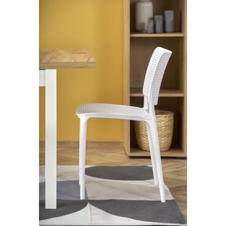 TIAGO SQUARE Spisebord med udtræk 90cm udvides til 125cm - Craft eg / Hvid