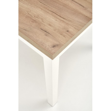 TIAGO SQUARE Spisebord med udtræk 90cm udvides til 125cm - Craft eg / Hvid