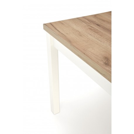 TIAGO SQUARE Spisebord med udtræk 90cm udvides til 125cm - Craft eg / Hvid