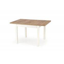 TIAGO SQUARE Spisebord med udtræk 90cm udvides til 125cm - Craft eg / Hvid