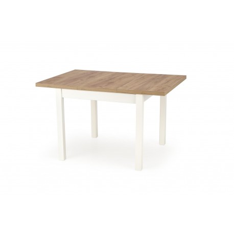 TIAGO SQUARE Spisebord med udtræk 90cm udvides til 125cm - Craft eg / Hvid